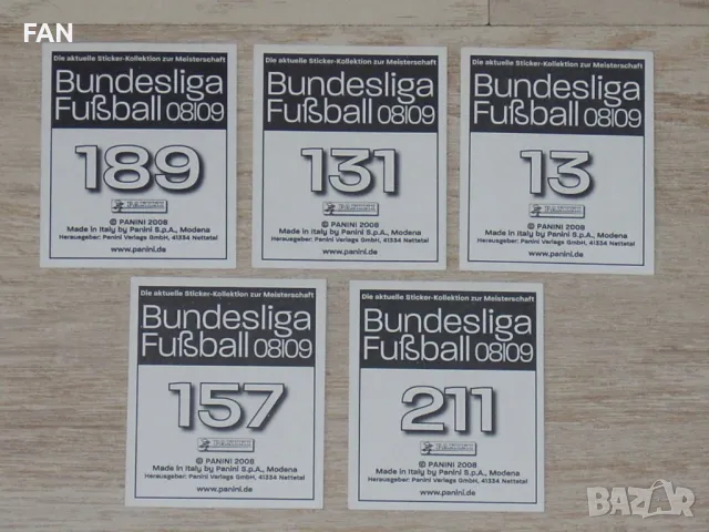 Комплект блестящи футболни стикери Панини PANINI от сезон 2008/09 на Бундеслигата на Германия, снимка 2 - Фен артикули - 48550657