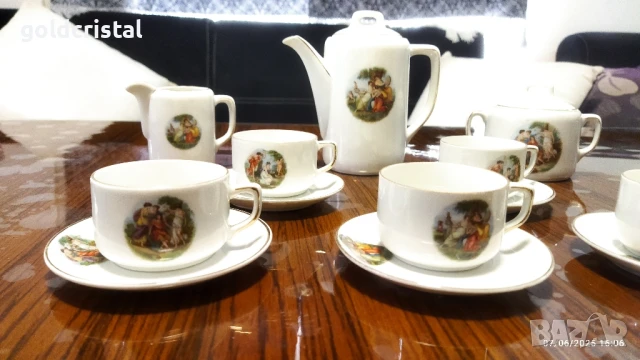 старинен порцелан Чехословакия чашки за кафе трите грации, снимка 5 - Антикварни и старинни предмети - 50587749