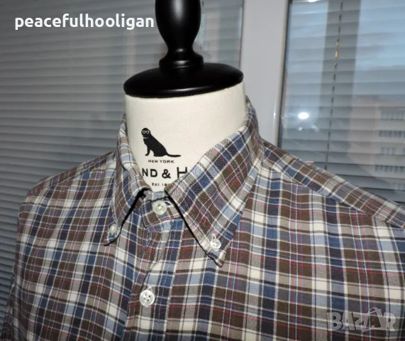 Gant Maine Twill Mens Multicolour Long Sleeve Plaid Checked Casual Shirt Size XL, снимка 4 - Ризи - 47644259
