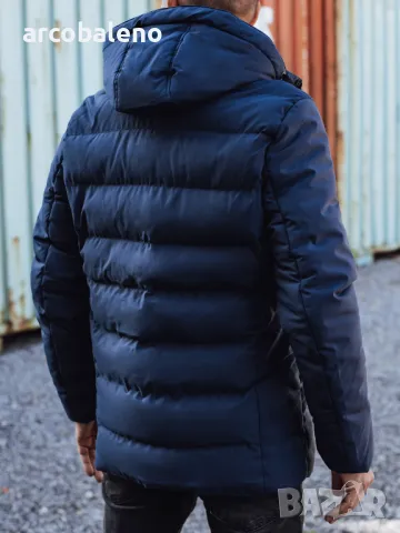 Мъжко зимно ватирано яке с качулка, 3цвята , снимка 8 - Якета - 47390459