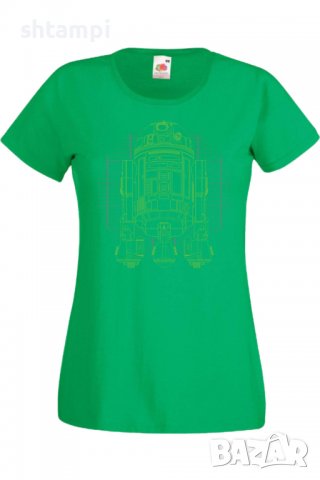 Дамска тениска Star Wars r2d2, Филм,Игра,superhero,Изненада,Подарък,Повод,, снимка 6 - Тениски - 37732501