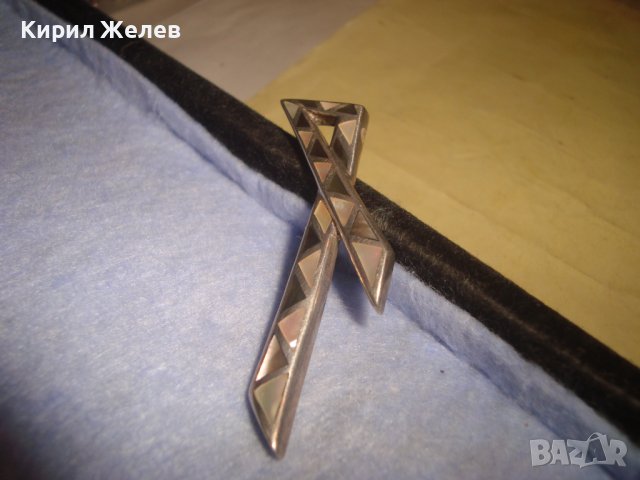 ДИЗАЙНЕРСКИ СЕДЕФЕН КРАСИВ СРЕБЪРЕН АРТ МЕДАЛЬОН СРЕБРО 925 с РЪЧНО ИНКРУСТИРАН СЕДЕФ 27212, снимка 2 - Колиета, медальони, синджири - 36817638