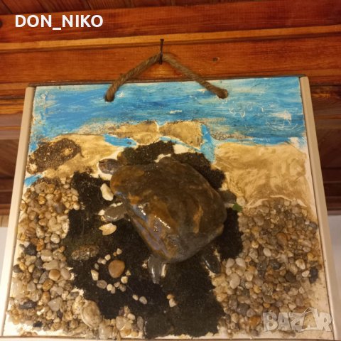 Картина костенурка от морски камъни, снимка 10 - Картини - 37973211