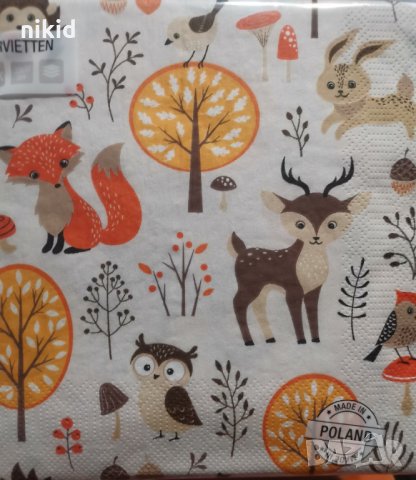 1 вид Горски животни 8 парти салфетки рожден ден