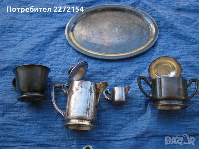 Фруктиера бонбониера поднос чайник захарница чаша и каничка, снимка 3 - Антикварни и старинни предмети - 33985455