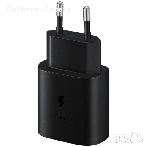 Оригинален адаптер Samsung 25W USB-C, EP-TA800NBE 220V Super Fast Charging в плик, Черен , снимка 2 - Оригинални зарядни - 52572114