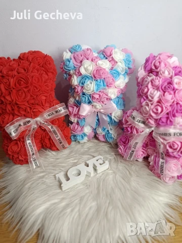 Ръчно изработени мечета от рози , снимка 3 - Ръчно изработени сувенири - 51362922