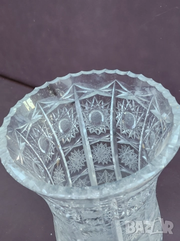 Кристална ваза - голяма, Полша и стъклени качествени купички за сладолед, десерт... - Чехия , снимка 2 - Други ценни предмети - 29087808