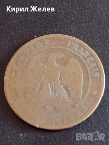 Стара монета 10 сантима 1856г. Франция Наполеон трети 26437