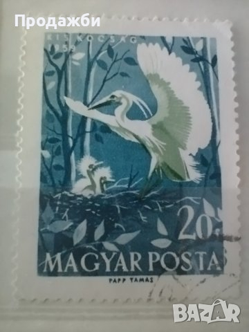 Красива колекция 3 бр. пощенски марки с птици Унгария 1959 г., снимка 4 - Филателия - 44750334