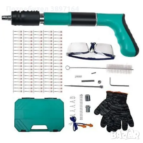 Професионален мини пистолет за пирони в комплект с 100 броя пирони, снимка 2 - Други инструменти - 47426512