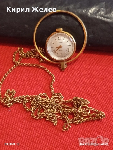 Дамски механичен часовник колие Чайка СССР позлатен много красив 53631, снимка 6 - Антикварни и старинни предмети - 53381902
