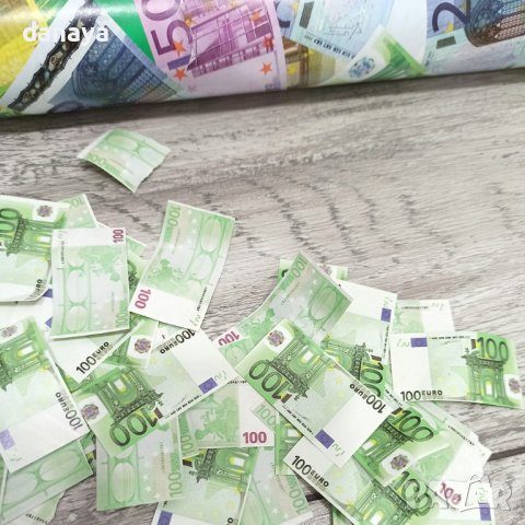 3217 Парти конфети с банкноти 100 euro, 48 см, снимка 2 - Други игри - 39543556