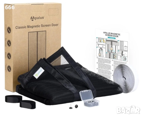 Мрежа завесa, Apalus, с магнит, Защита от насекоми, комари и мухи, десен с линии., снимка 3 - Други стоки за дома - 52888425