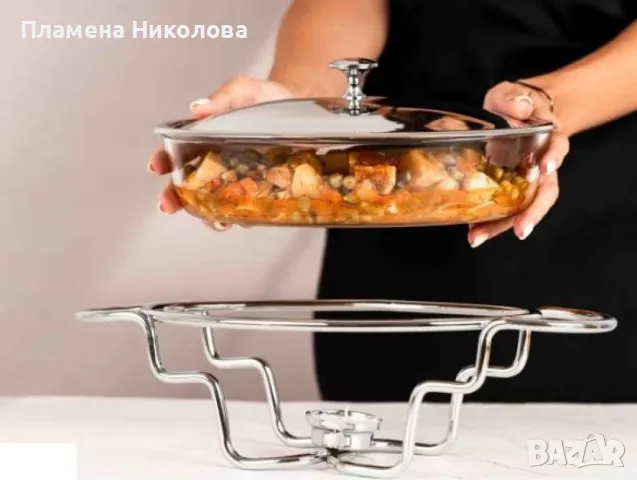 Съд за затопляне Bohmann, 1.6 л., Стоманен капак, Стъкло, Инокс