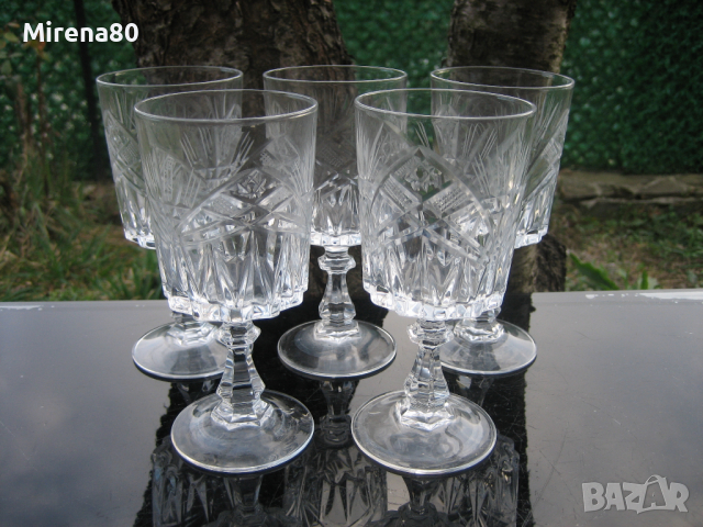 Немски кристални чаши - 5 бр., снимка 1 - Сервизи - 44586730