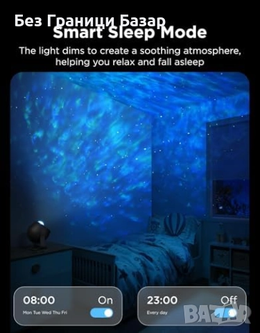 Нов Govee Проектор със звездно небе и водни ефекти, 40 режима и бял шум, снимка 6 - Друга електроника - 52154810