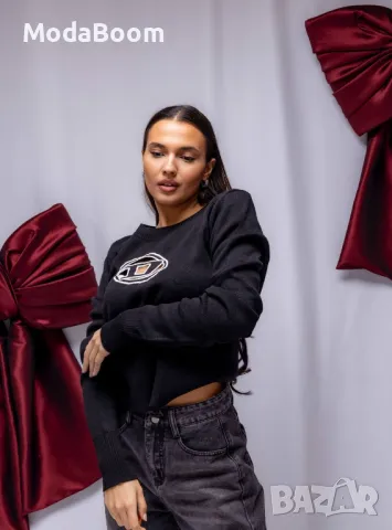 Diesel дамски черен пуловер , снимка 3 - Блузи с дълъг ръкав и пуловери - 48286389