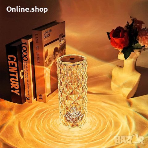 LED кристална лампа, декоративна, настолна, сензорна, снимка 5 - Лед осветление - 42454401