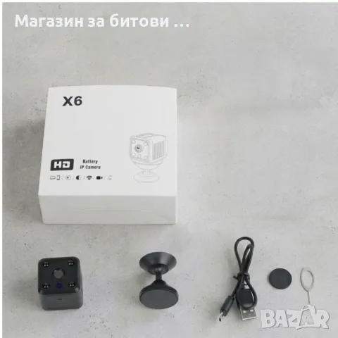 Мини безжична Wi-Fi IP камера X6 Full HD 1080P с нощно виждане и детектор за движение, снимка 6 - IP камери - 55826364