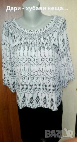 Дамски топ в бяло и черно👗🍀M,L,XL👗🍀арт.3005, снимка 1