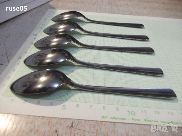 Лот от 5 бр. лъжици с релефни дръжки, снимка 4 - Прибори за хранене, готвене и сервиране - 53134508