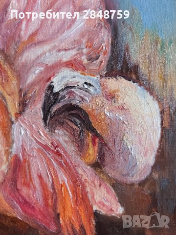 "Фламинга",картина, 65/50 см, снимка 2 - Картини - 36094226