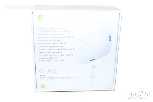 apple airpods pro 2nd generation слушалки, снимка 4 - Слушалки, hands-free - 52964749