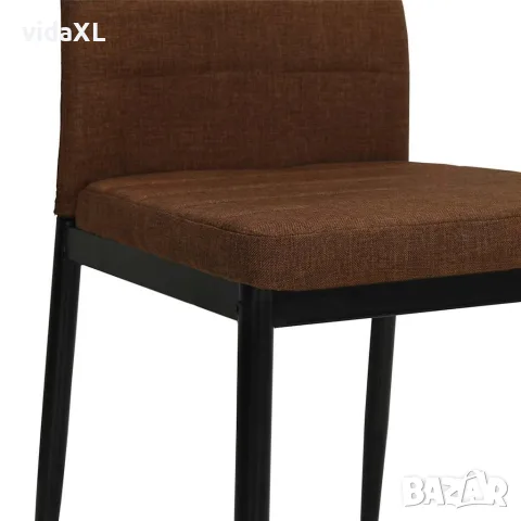 vidaXL Трапезни столове, 4 бр, кафяви, текстил, снимка 5 - Столове - 56146428