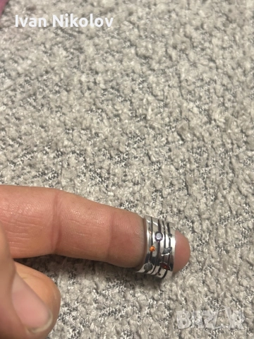 Дамски сребърен пръстен с полускъпоценни камъни, снимка 4 - Пръстени - 52908512