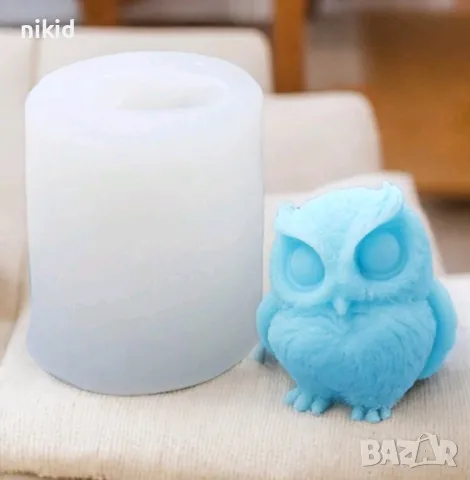 3D Сова кукувичка бухал бухалче силиконов молд форма фондан шоколад гипс свещ сапун смола, снимка 7 - Форми - 37049052