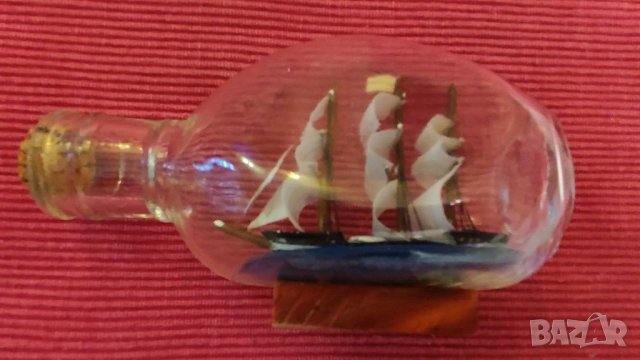 Стар сувенир кораб в бутилка. , снимка 6 - Колекции - 39563956