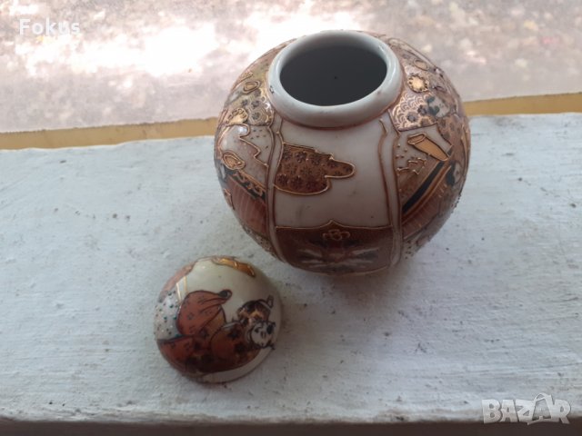 Стара колекционерска ваза буркан Сатцума, снимка 3 - Антикварни и старинни предмети - 34348638