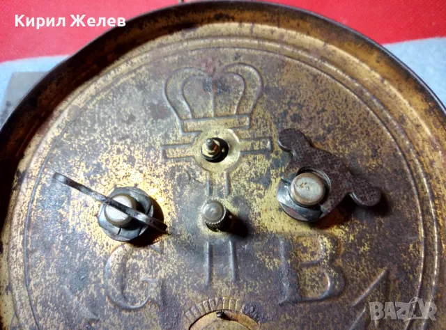 GUSTAV BECKER ГАРАНТИРАНЪ отъ МГЪРДИЧЪ ТАНИЕЛЯНЪ Часовникаръ - Бургасъ РАБОТЕЩ Старинен БУДИЛНИК, снимка 12 - Антикварни и старинни предмети - 47709094