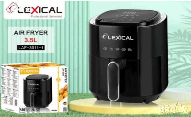 Фритюрник с горещ въздух Lexical Airfryer LAF-3011-1/2 1200W 3.5L бял/черен, снимка 4 - Фритюрници - 52435560