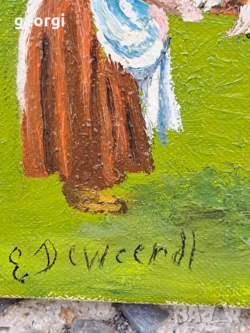 Авторска картина маслени бои върху платно селски пейзаж, снимка 6 - Картини - 54017474