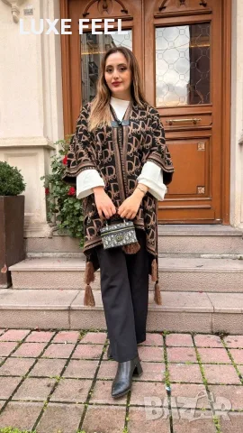 Кашмир ✨ Дамско Пончо , снимка 13 - Жилетки - 56455096