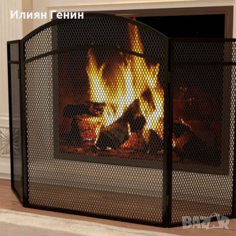 HOMCOM Защитен панел за камина, Сгъваем, С покритие, снимка 7 - Други - 52015064