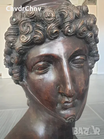 Canova Paris 70см-15кг/голяма бронзова фигура-бюст на Парис/модел Антонио Канова, снимка 7 - Статуетки - 55780335
