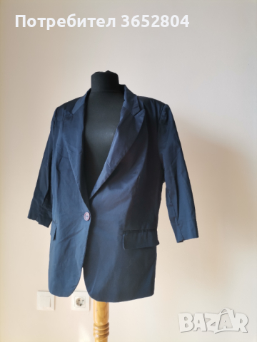 Дамско сако, тъмно синьо, 56, снимка 1 - Якета - 44615034