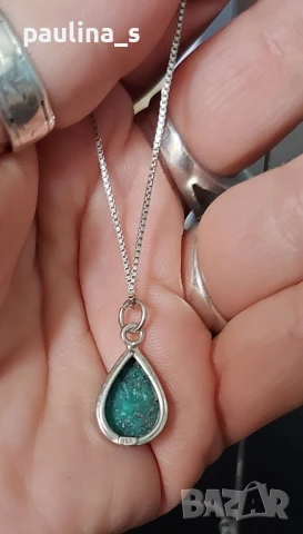 Два различни броя / Сребърно колие с Окото на Назар и Ейлат Истейт камък / проба 925 , снимка 13 - Колиета, медальони, синджири - 44288151