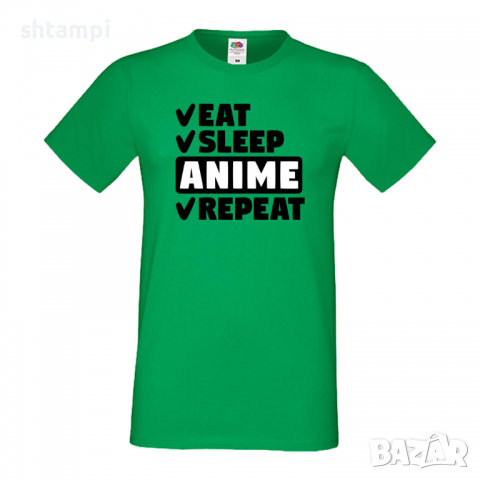 Мъжка тениска Anime,Eat,Sleep,Anime,Repeat,Ядене,Спане,Подарък,Повторение,Празник,, снимка 5 - Тениски - 36418841