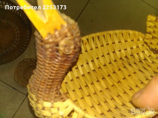 Плетен троен лот за украси или цветя, снимка 4 - Декорация за дома - 30537616