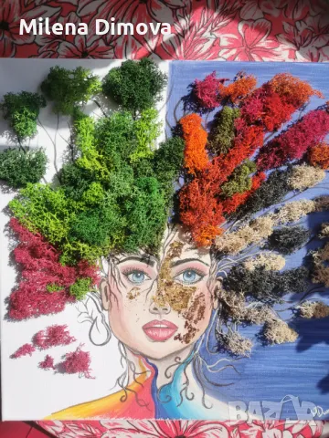 40/40 см. канава с подрамка - Скандинавски мъх