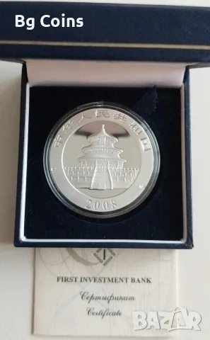 Сребро 1 OZ 2008 Панда , снимка 2 - Нумизматика и бонистика - 56075848