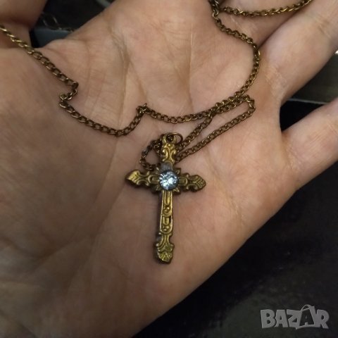 РУСКИ ПОЗЛАТЕН ЛОТ С ЕСТЕСТВЕН АКВАМАРИН 60 те НАМАЛЕН, снимка 2 - Колиета, медальони, синджири - 38603481