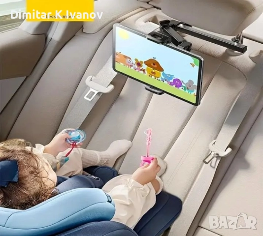 Автомобилна стойка за таблет и телефон, регулируема на 360°, снимка 6 - Аксесоари и консумативи - 52261995