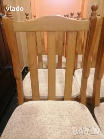 Комплект трапезни столове дъбов масив 6бр Германия, снимка 4 - Столове - 39817968