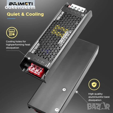 LED захранване 12V 300W 25A – ултра тънко, димируемо, снимка 3 - Лед осветление - 53291496