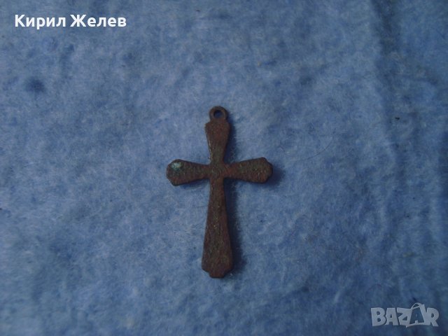 СТАРО ПАТИНИРАНО МЕДНО-БРОНЗОВО КРЪСТЧЕ МАЙСТОРСКО 20647, снимка 5 - Антикварни и старинни предмети - 36950735